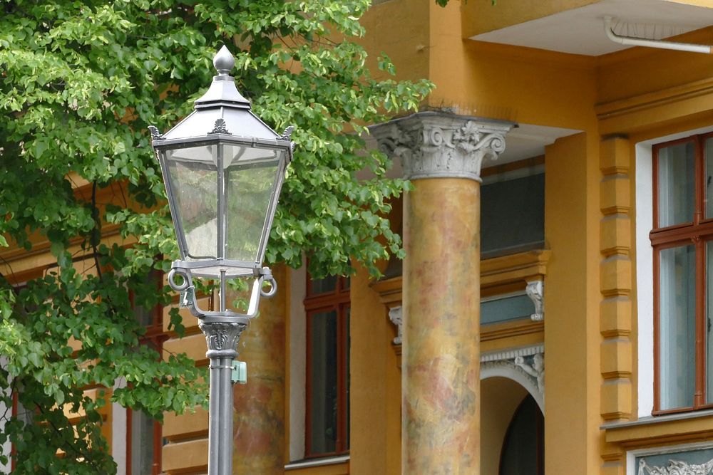 Street lamp outside close up. Free public domain CC0 image.
