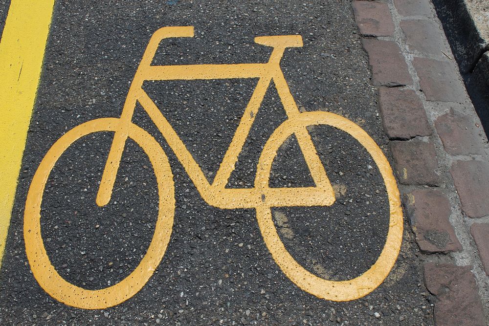 Bike road, bicycle sign. Free public domain CC0 image