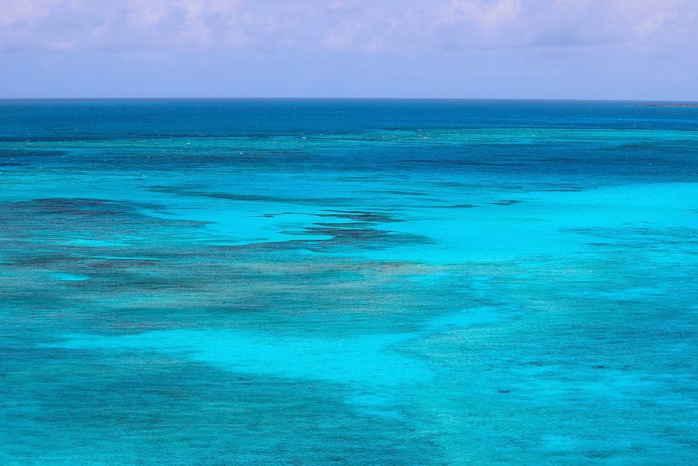 Clear blue ocean water scenery. Free public domain CC0 photo.
