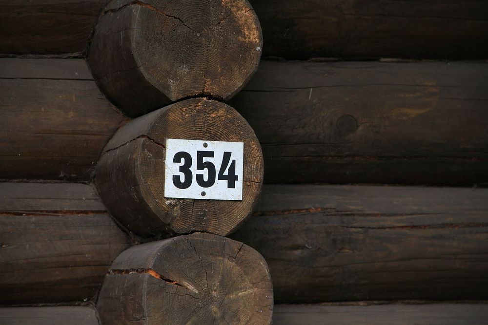 Number 354 on wood cut. Free public domain CC0 photo.