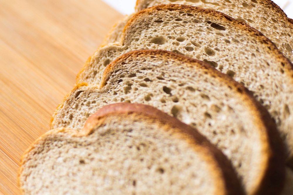 Close up bread slice. Free public domain CC0 photo.