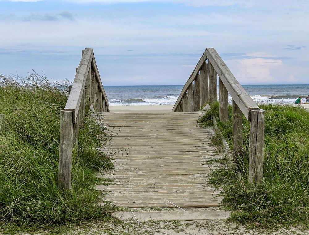 Boardwalk at beach. Free public domain CC0 image.