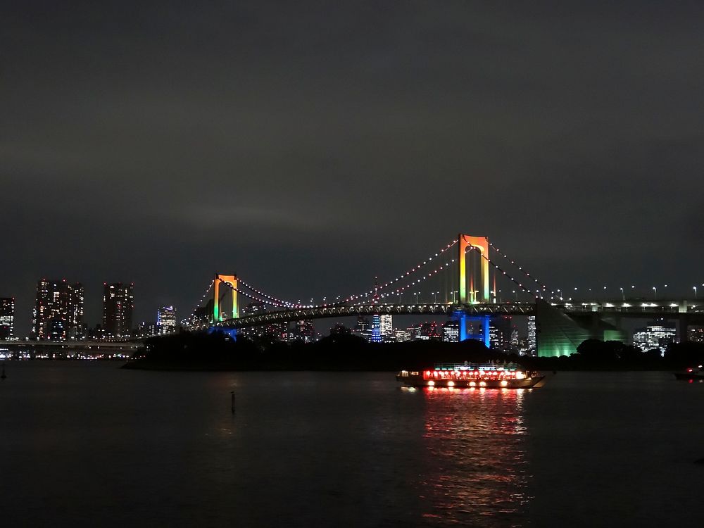 Tokyo rainbow bridge. Free public domain CC0 photo.