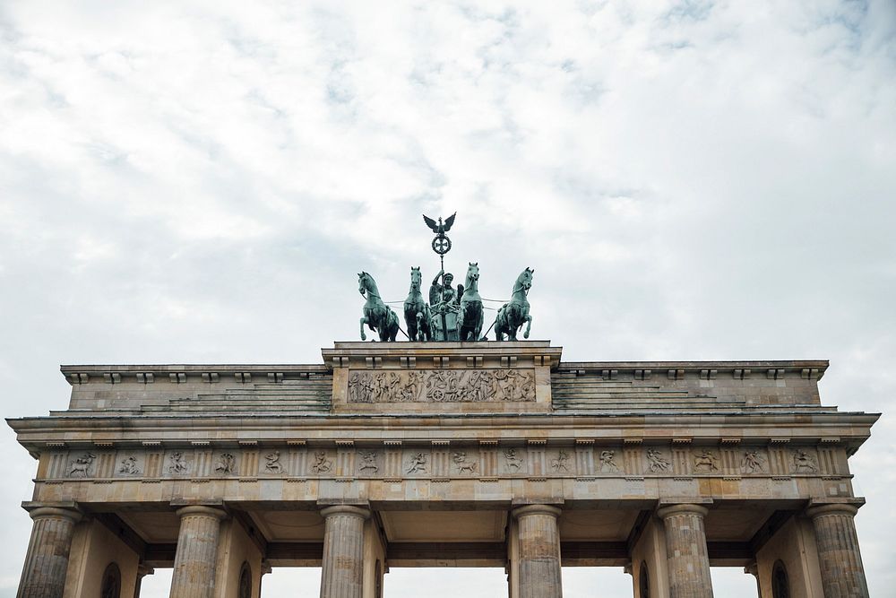 Free Brandenburg Gate in Berlin, Germany photo, public domain sculpture CC0 image.
