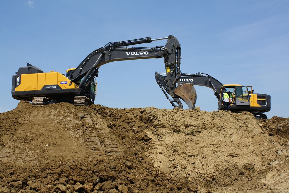 Volvo excavators, Location unknown, May 21, 2015.