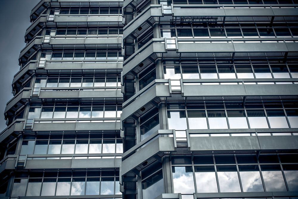 Office building architecture in Dusseldorf. Free public domain CC0 image.