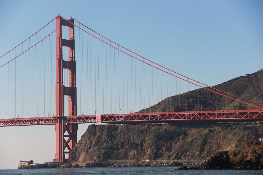 The golden gate bridge in San Francisco. Free public domain CC0 image.