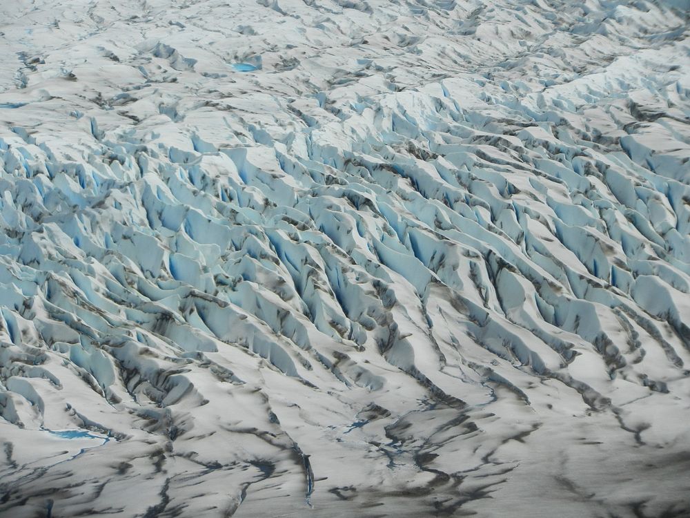 Aerial view of glacier. Free public domain CC0 image. 