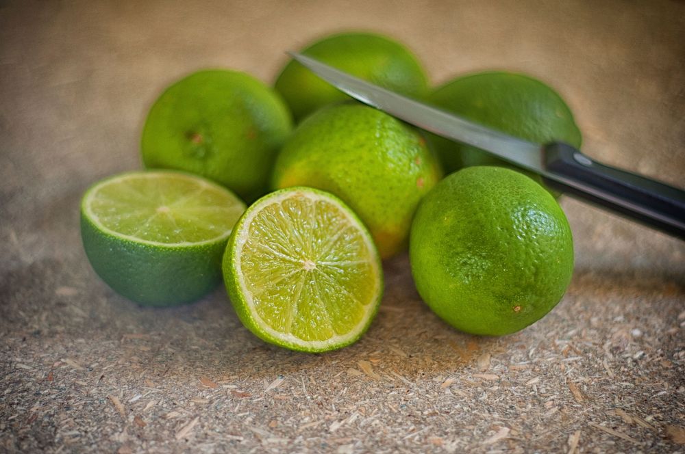 Lime fruit cut in half. Free public domain CC0 image.