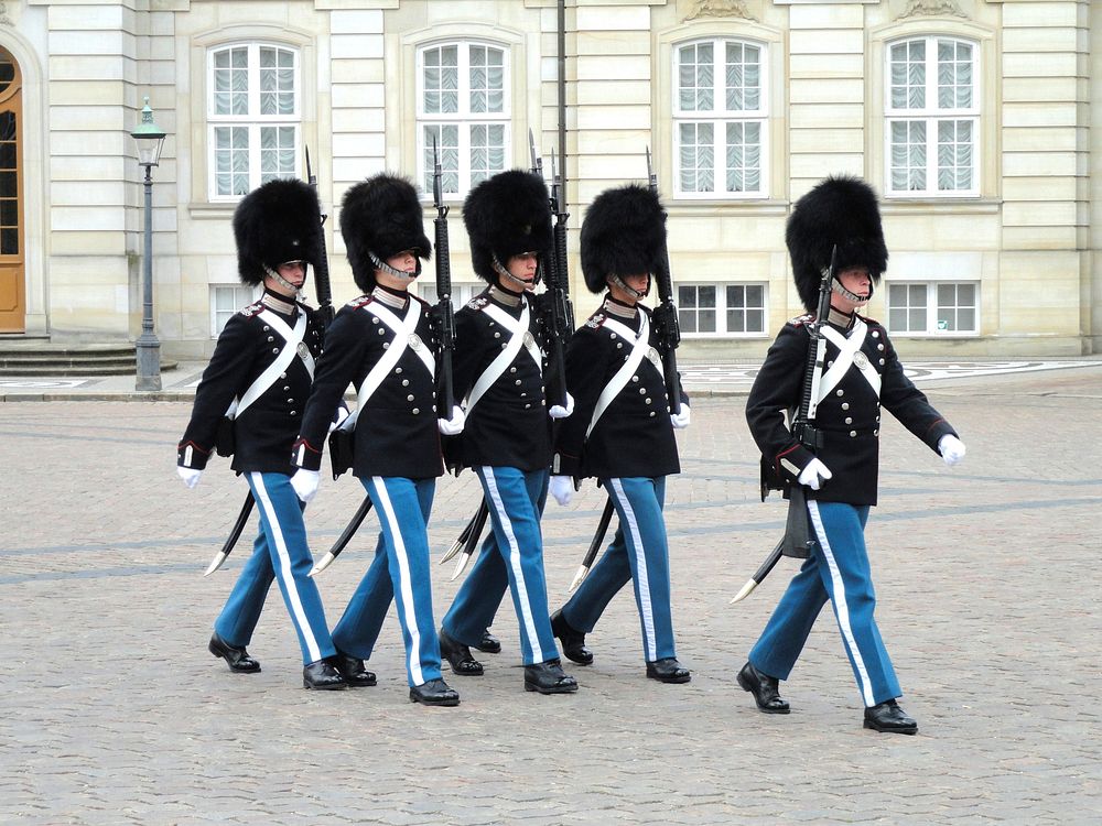 Changing the Guard Amalienborg Palace, Copenhagen, Denmark, Aug. 5, 2015.