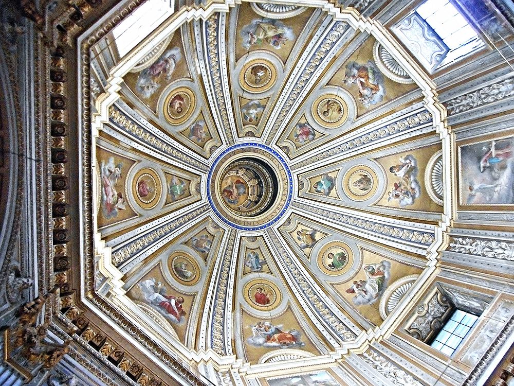 Church of Saint Mary of Loreto dome from below. Free public domain CC0 image.