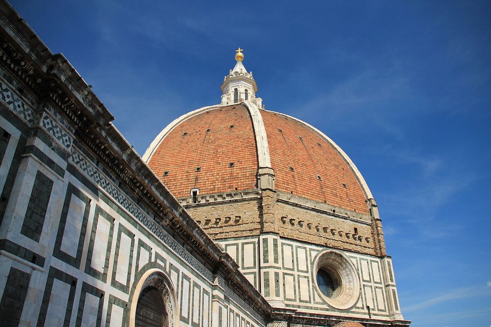 Closeup on Florence Cathedral and Brunelleschi's Dome in Italy. Free public domain CC0 photo.