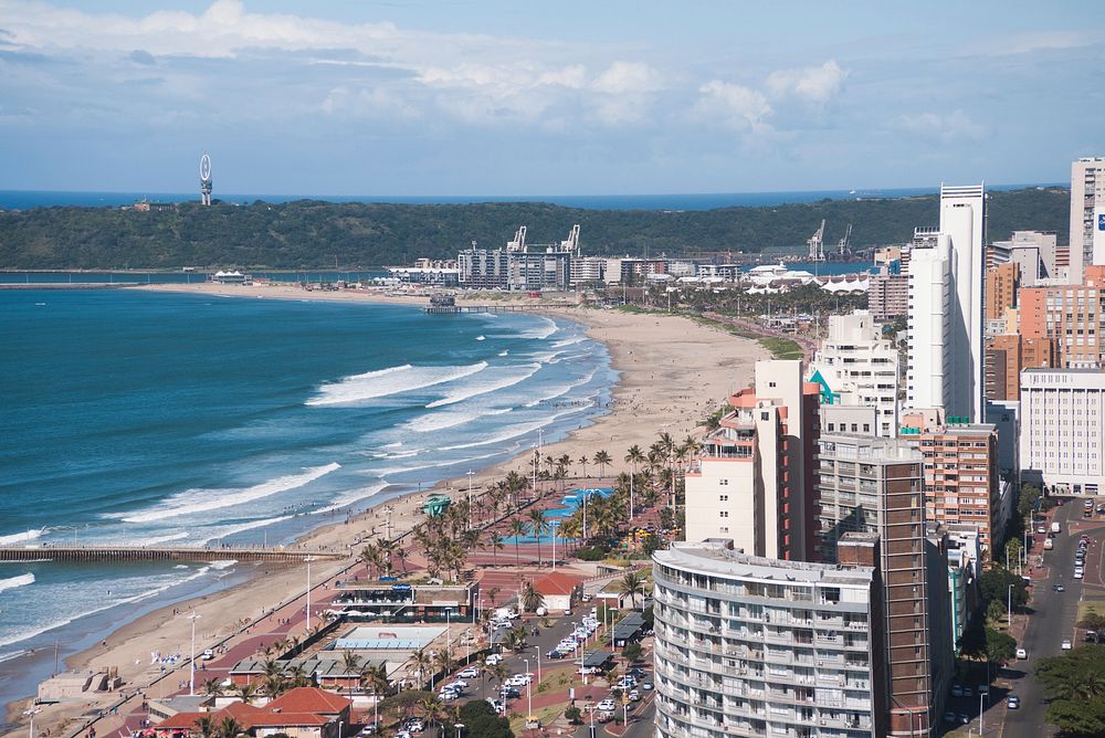 Durban beach front, South Africa. Free public domain CC0 image.