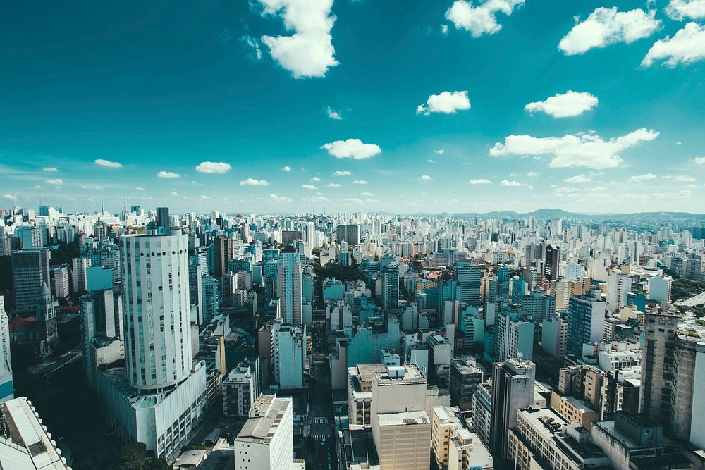 Free Sao Paulo skyscrapers aerial view, free public domain CC0 photo.