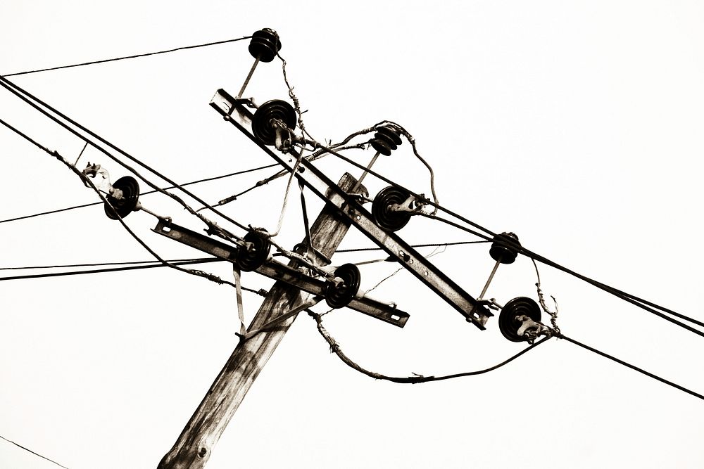 Electrical power lines in the city. Free public domain CC0 photo.