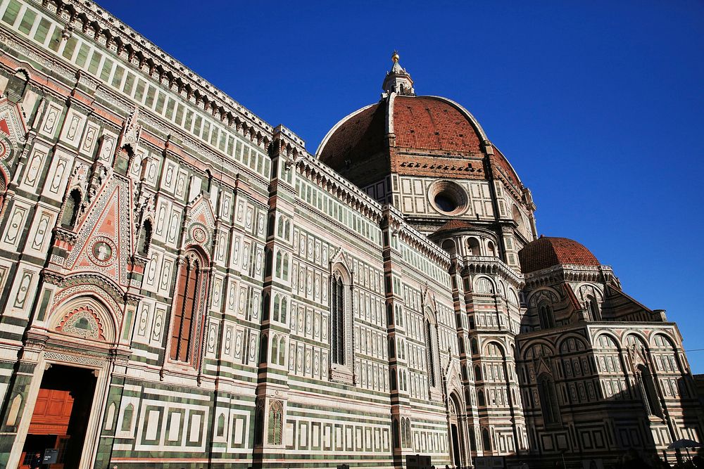 Closeup on Florence Cathedral and Brunelleschi's Dome in Italy. Free public domain CC0 photo.