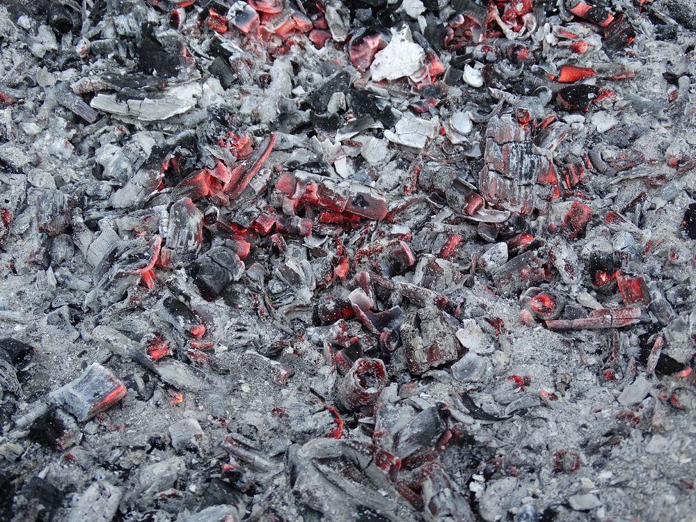 Coal fire burning. Free public domain CC0 photo.