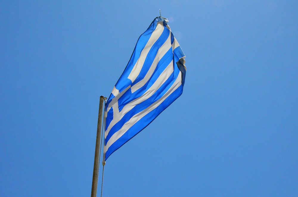Greece flag, national banner. Free public domain CC0 photo.