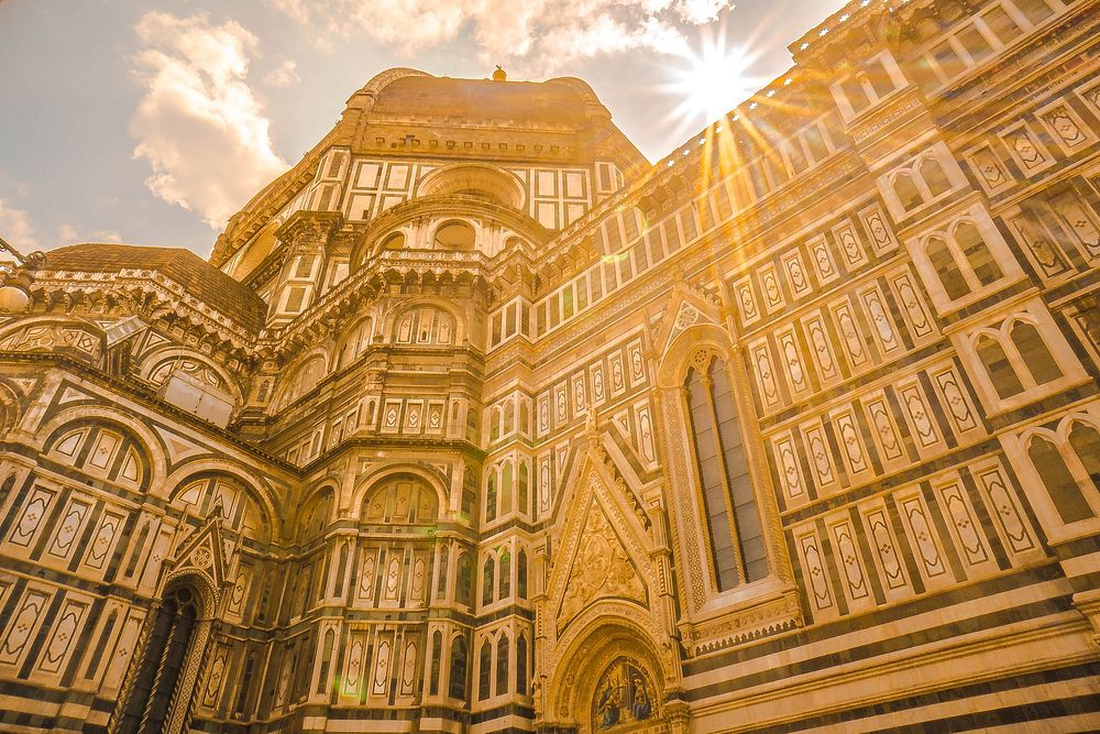 Historical religious architecture facade, Florence. Free public domain CC0 image.