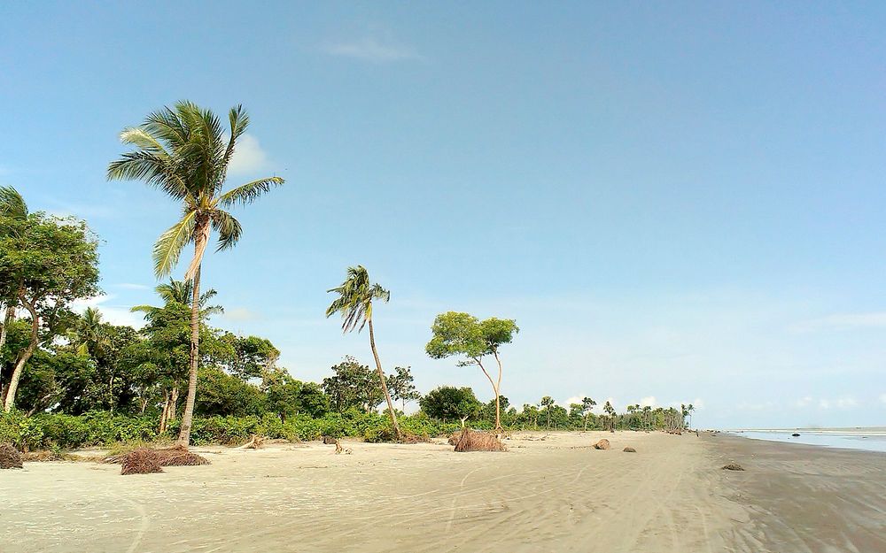 Aesthetic beach landscape. Free public domain CC0 image.