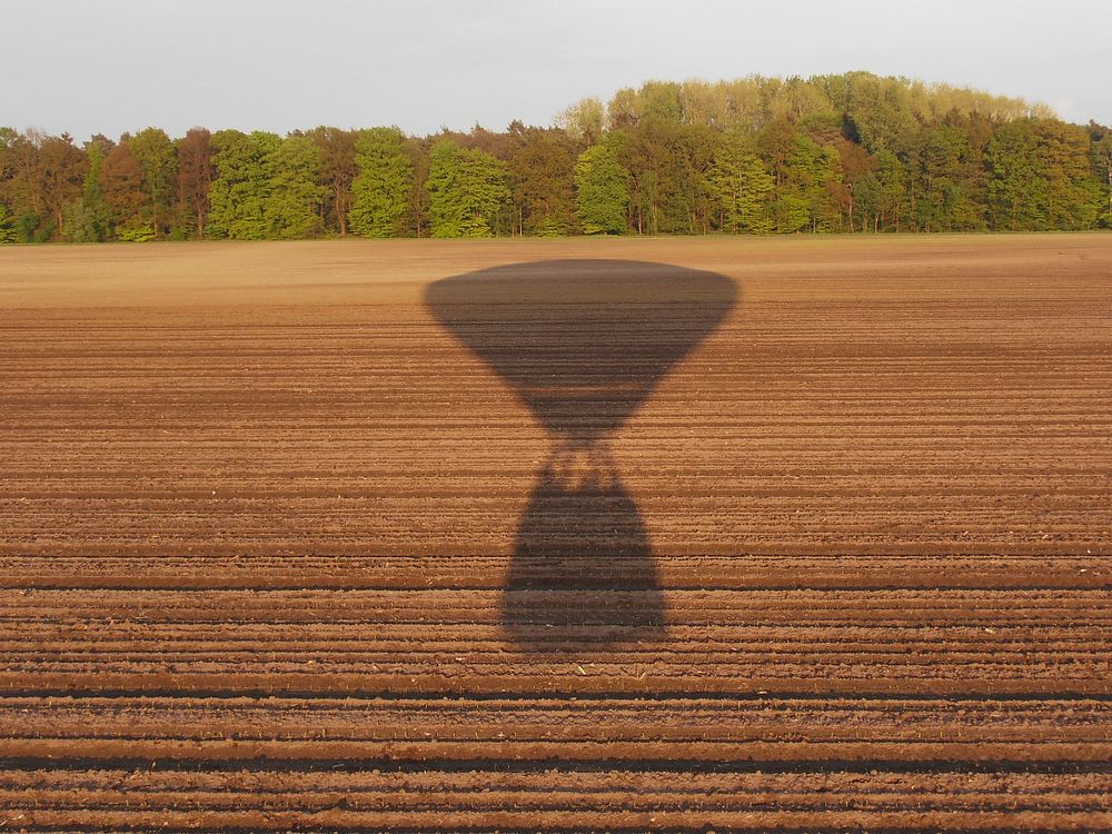 Hot air balloon shadow. Free public domain CC0 photo.