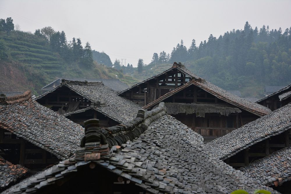 Traditional Chinese houses roof tiles. Free public domain CC0 photo.