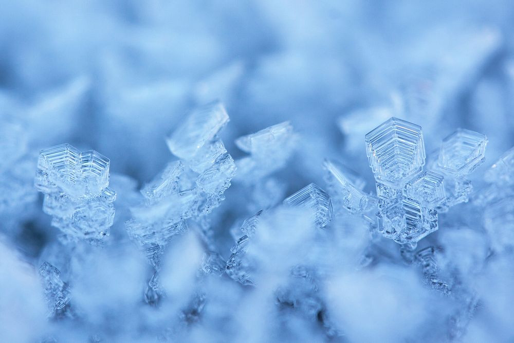 Closeup on ice crystals. Free public domain CC0 image. 