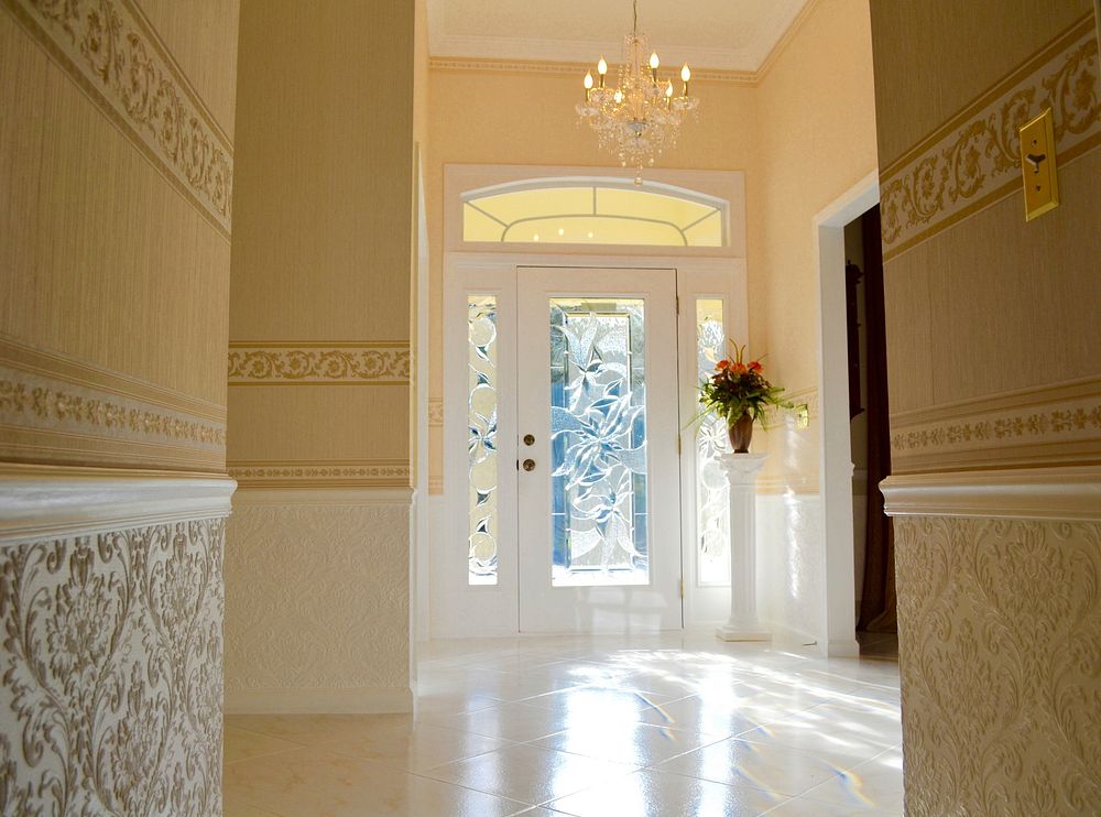 Luxury estate hallway. Free public domain CC0 photo.