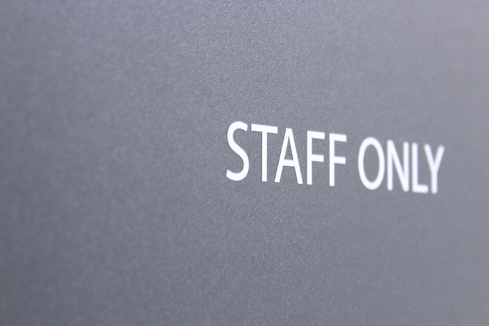 Staff only sign. Free public domain CC0 photo