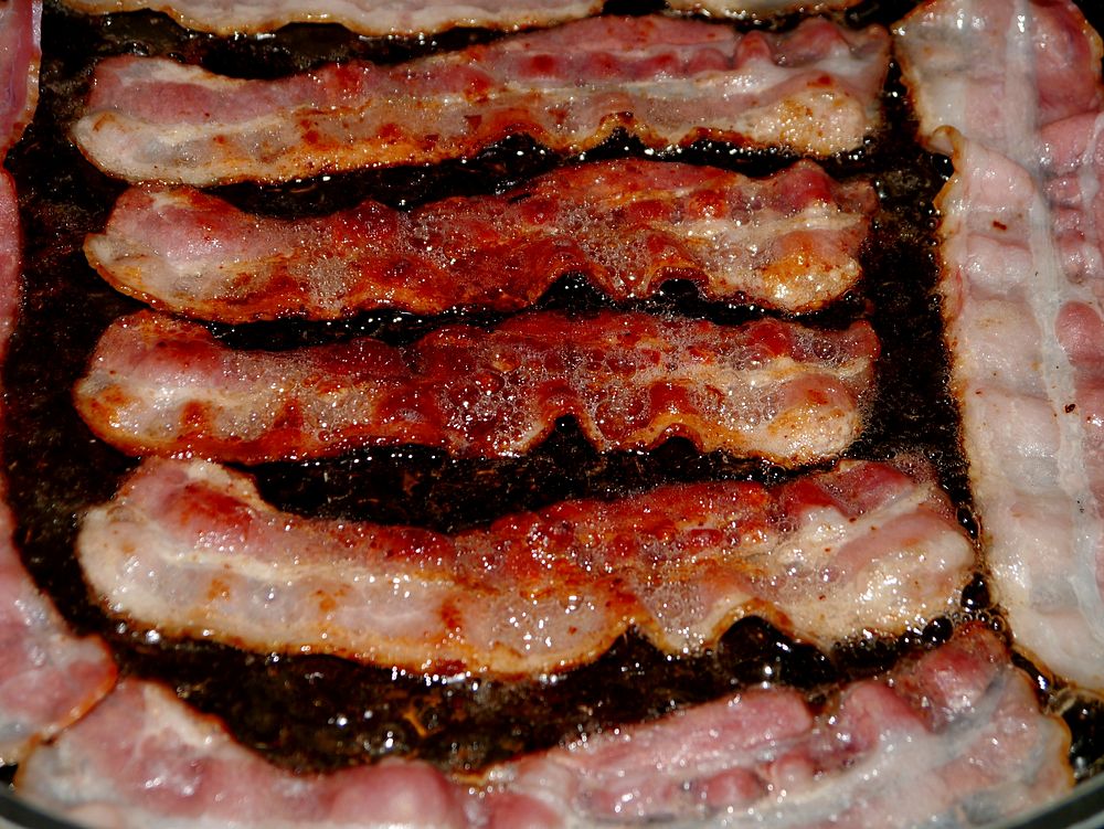 Grilled bacon. Free public domain CC0 image