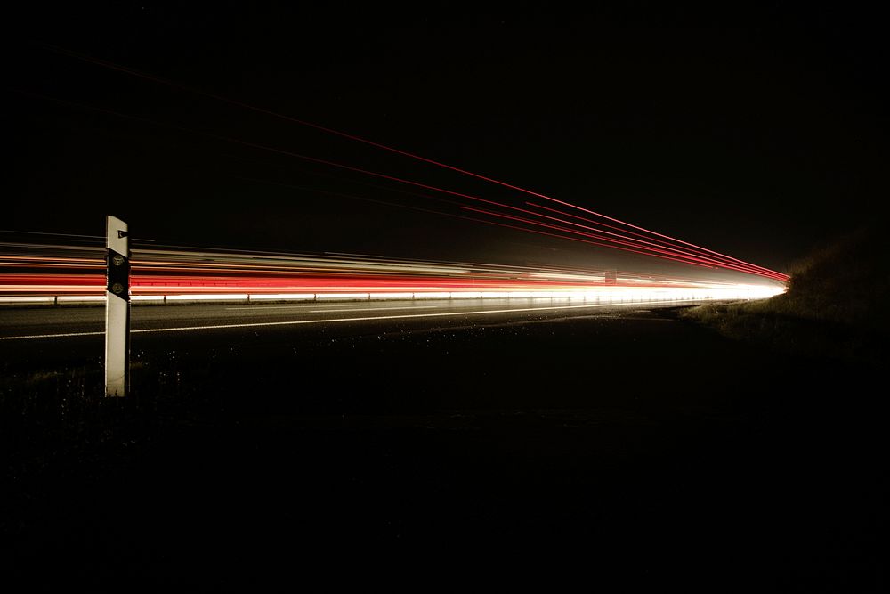 Highway at night photo. Free public domain CC0 image.