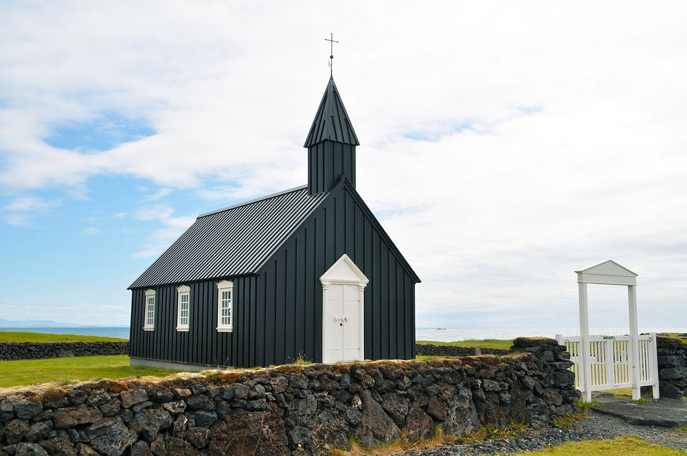 Vintage countryside church architecture. Free public domain CC0 image.