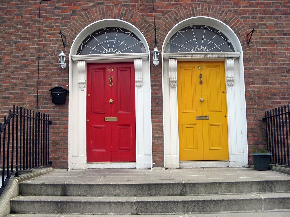 Twin doors, architecture. Free public domain CC0 photo.