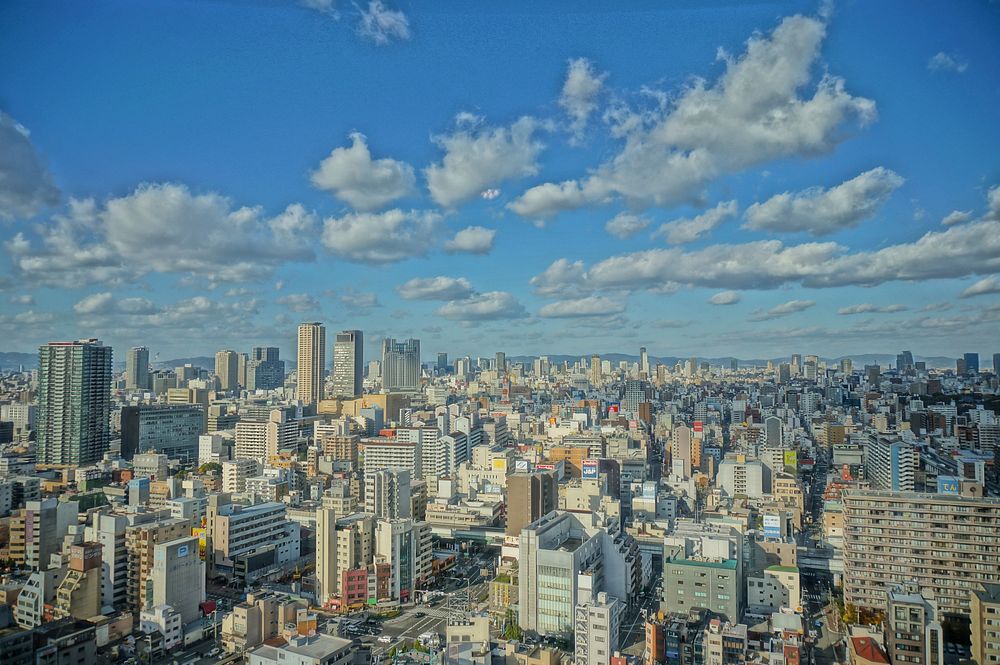Osaka aerial view, Japan. Free public domain CC0 photo.