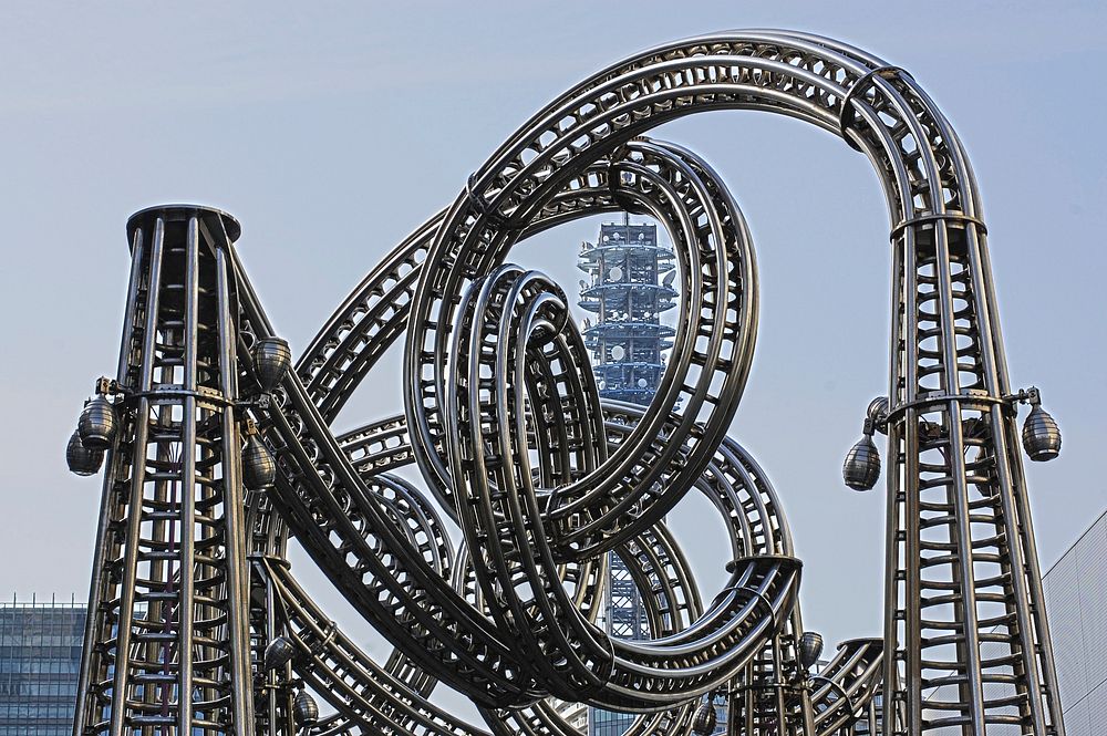 Rollercoaster at amusement park. Free public domain CC0 photo.