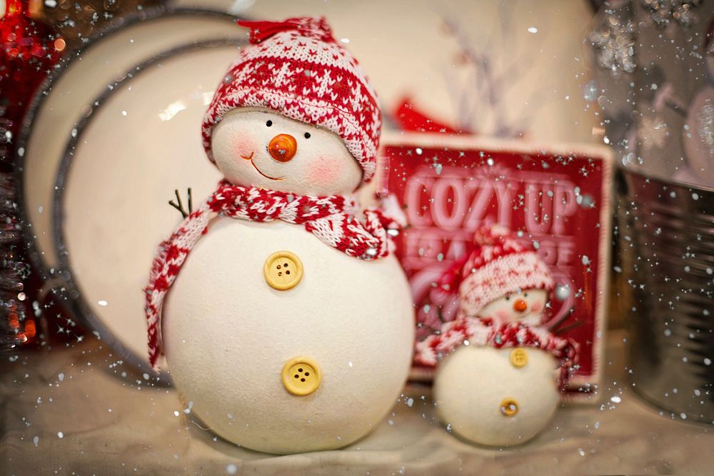 Free cute snowman image, public domain Christmas CC0 photo.