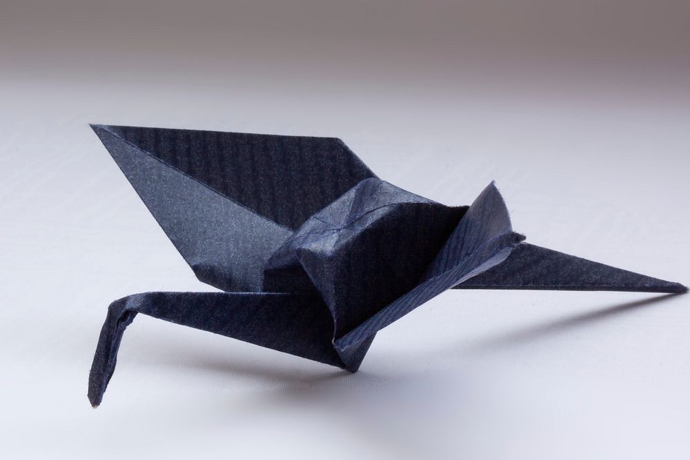 Black bird origami. Free public domain CC0 photo.