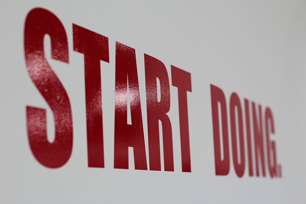 Start doing sign on the wall. Free public domain CC0 image