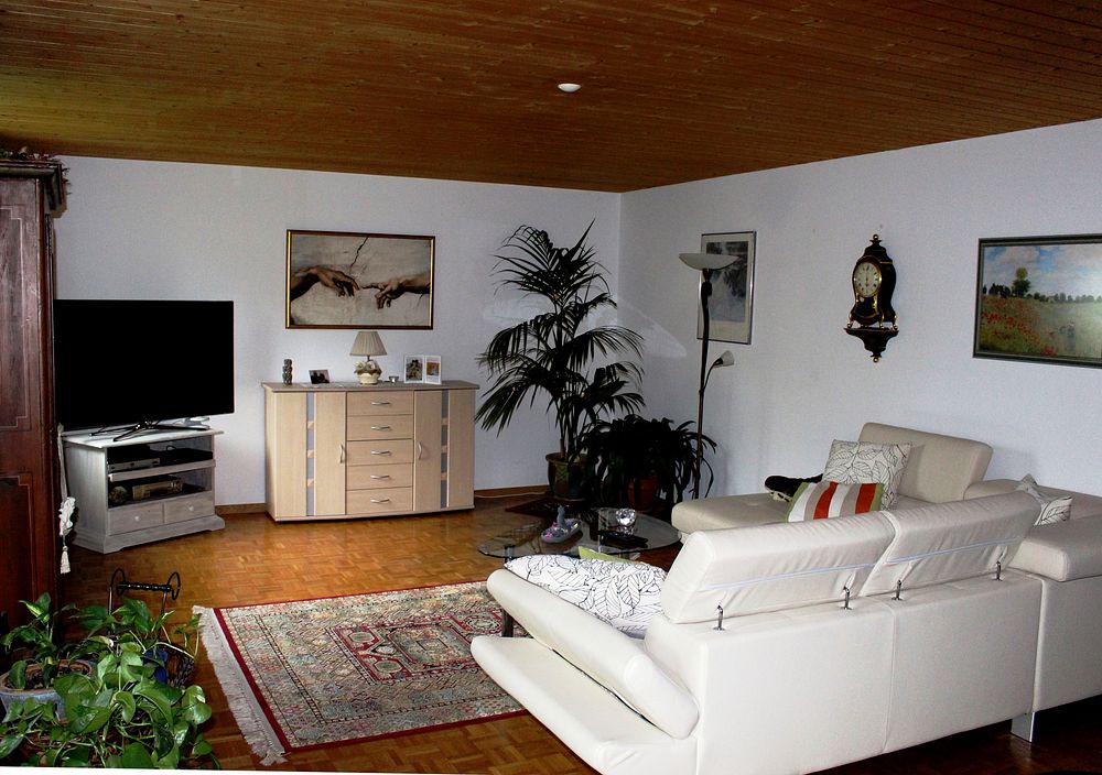 Living room furniture, interior design. Free public domain CC0 photo.