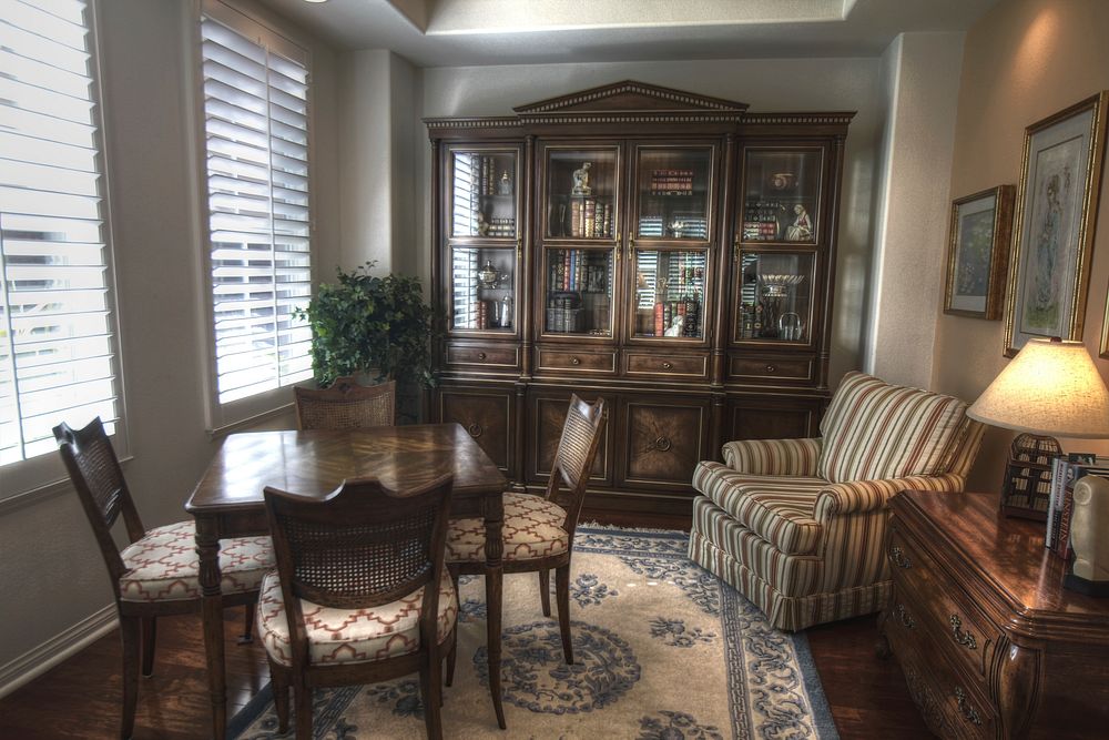 Dining room furniture. Free public domain CC0 photo.