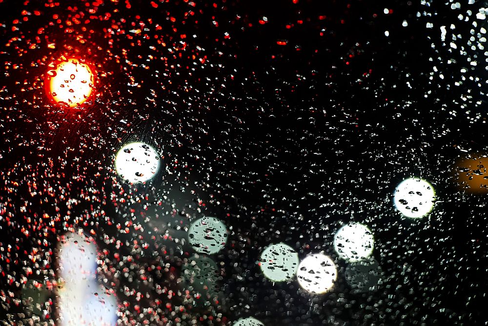 Rainy days and bokeh light photo. Free public domain CC0 image.