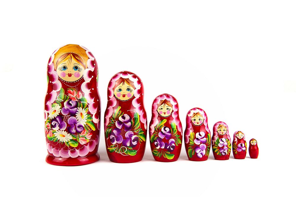 Matryoshka, Russian nesting dolls. Free public domain CC0 photo.
