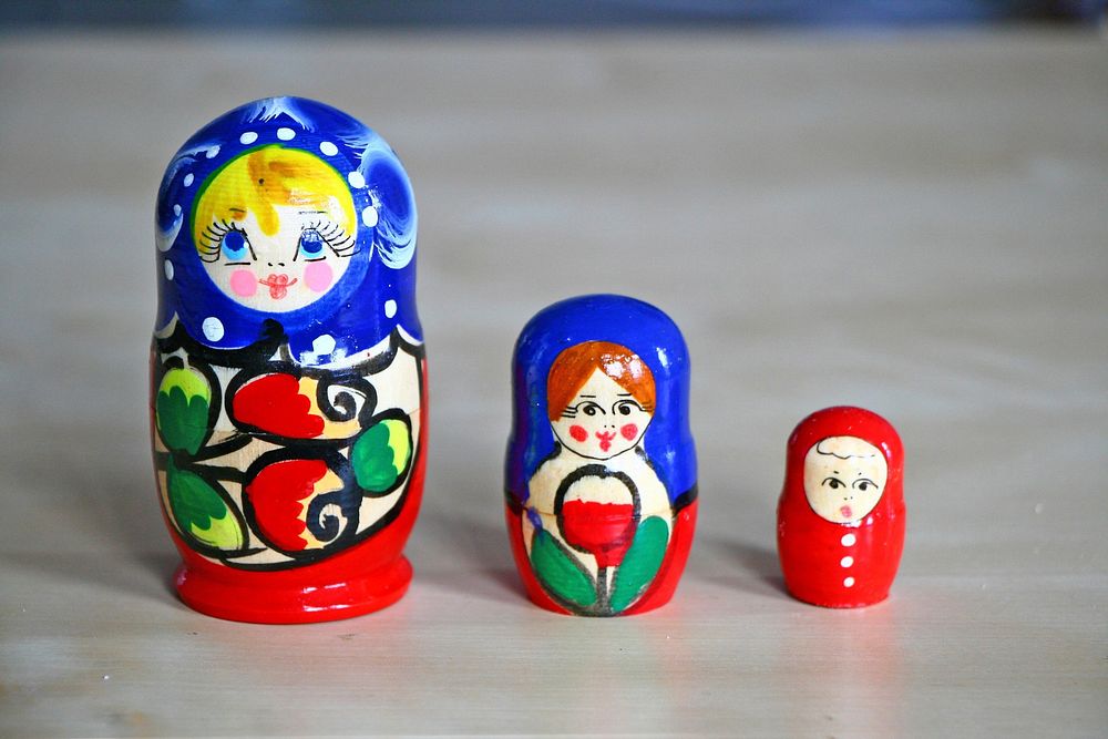 Traditional Russian doll souvenir. Free public domain CC0 image.