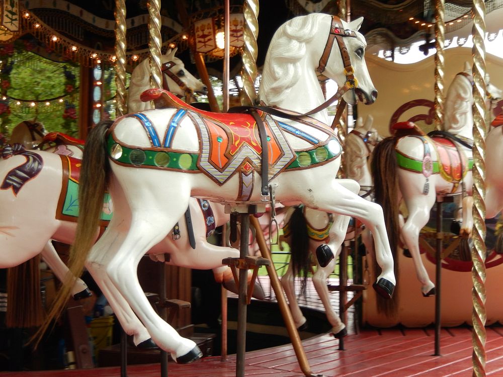 Pony carousel. Free public domain CC0 photo.