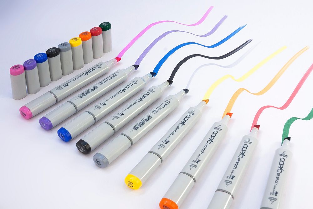 Colorful Copic markers, location unknown, 21 September 2014.