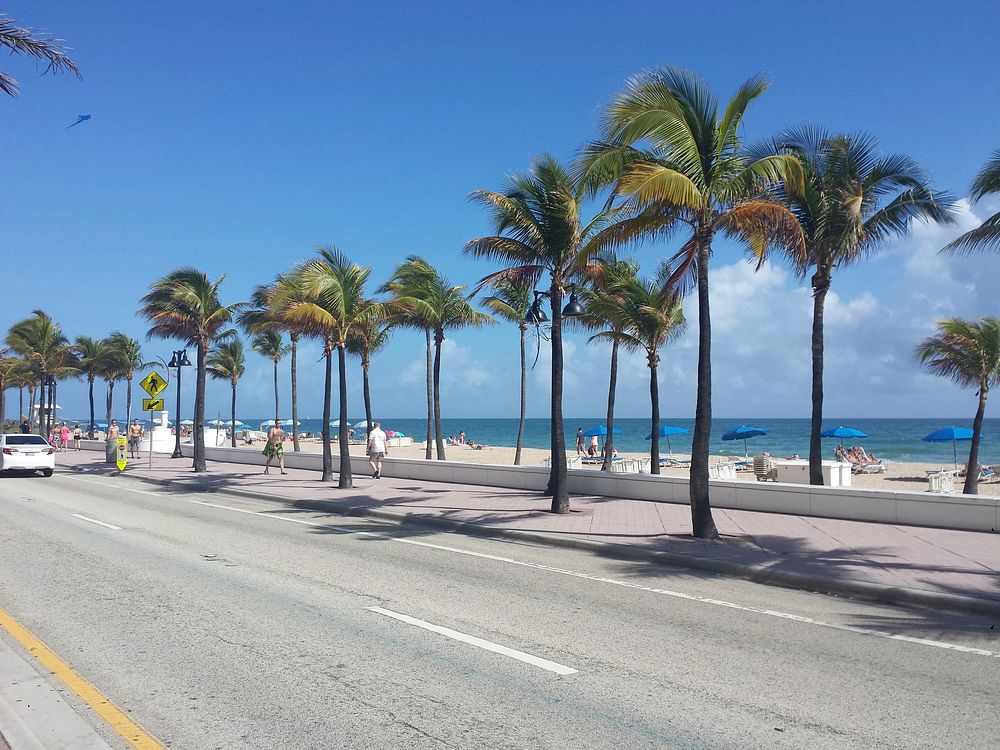 Beach road in Miami. Free public domain CC0 photo.