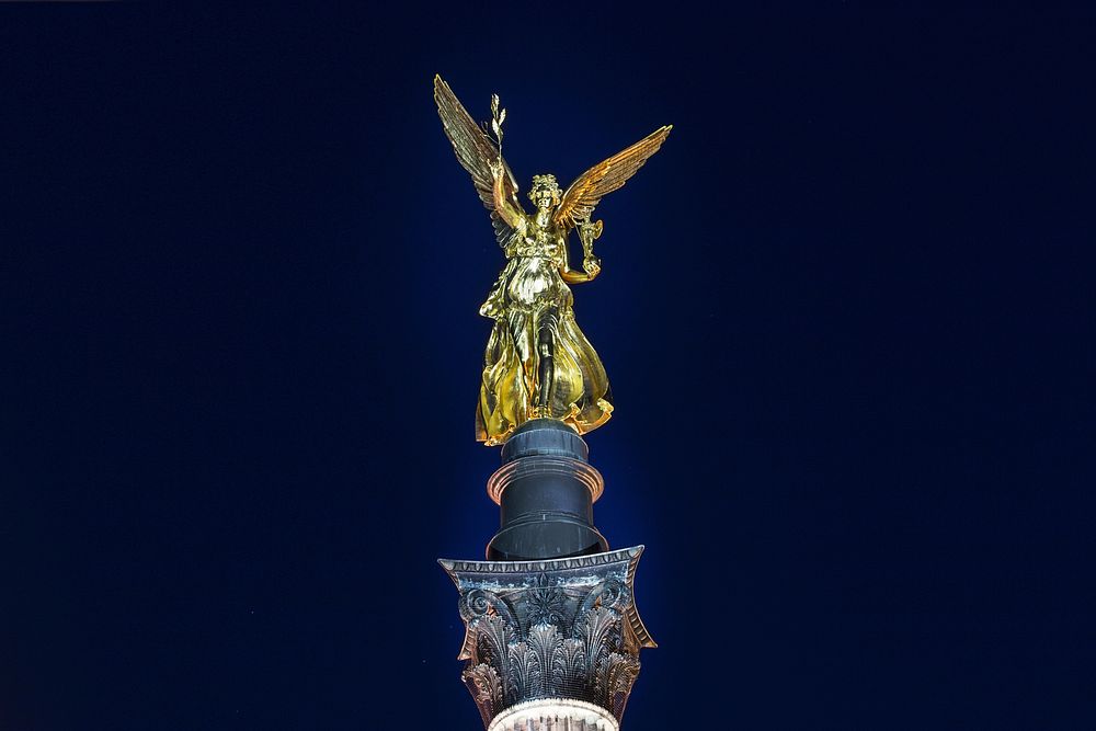 Angel of peace, gold sculpture, Munich, Germany. Free public domain CC0 photo.