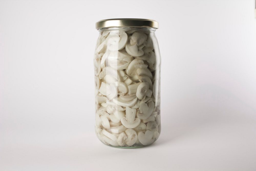 Mushrooms in a jar. Free public domain CC0 image