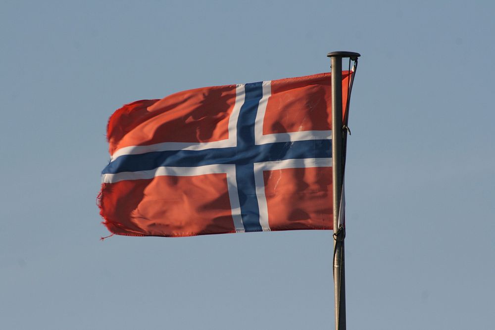 Norwegian flag. Free public domain CC0 image.