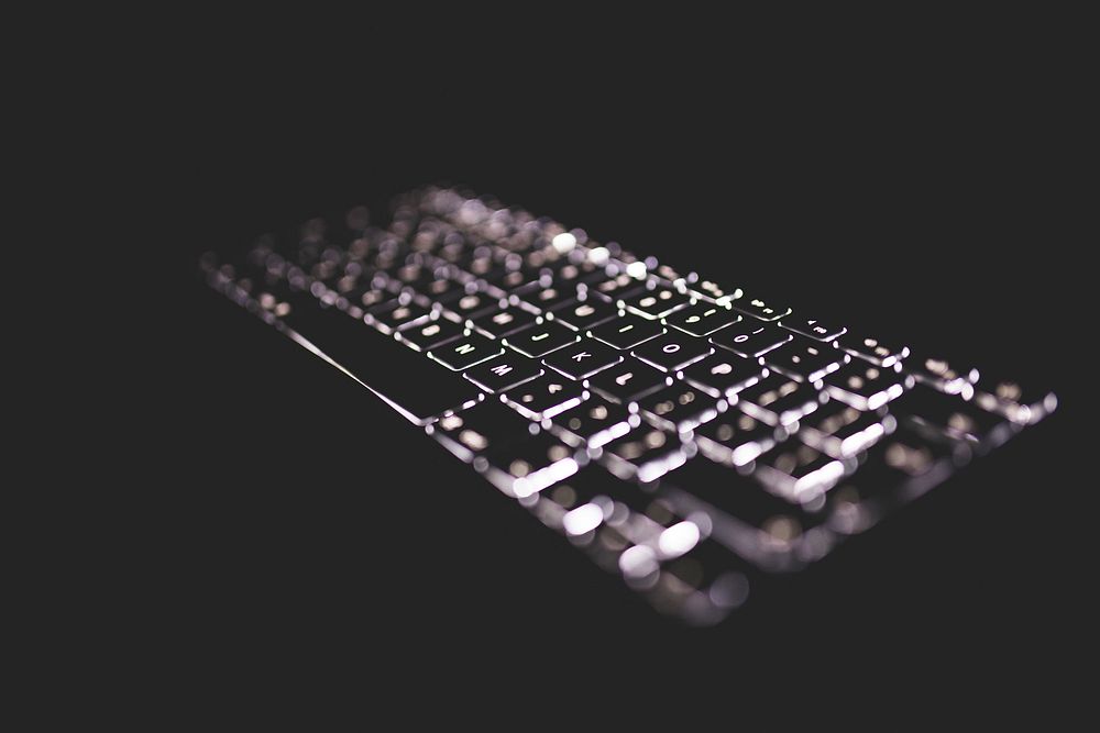 Keyboard with backlight. Free public domain CC0 photo.